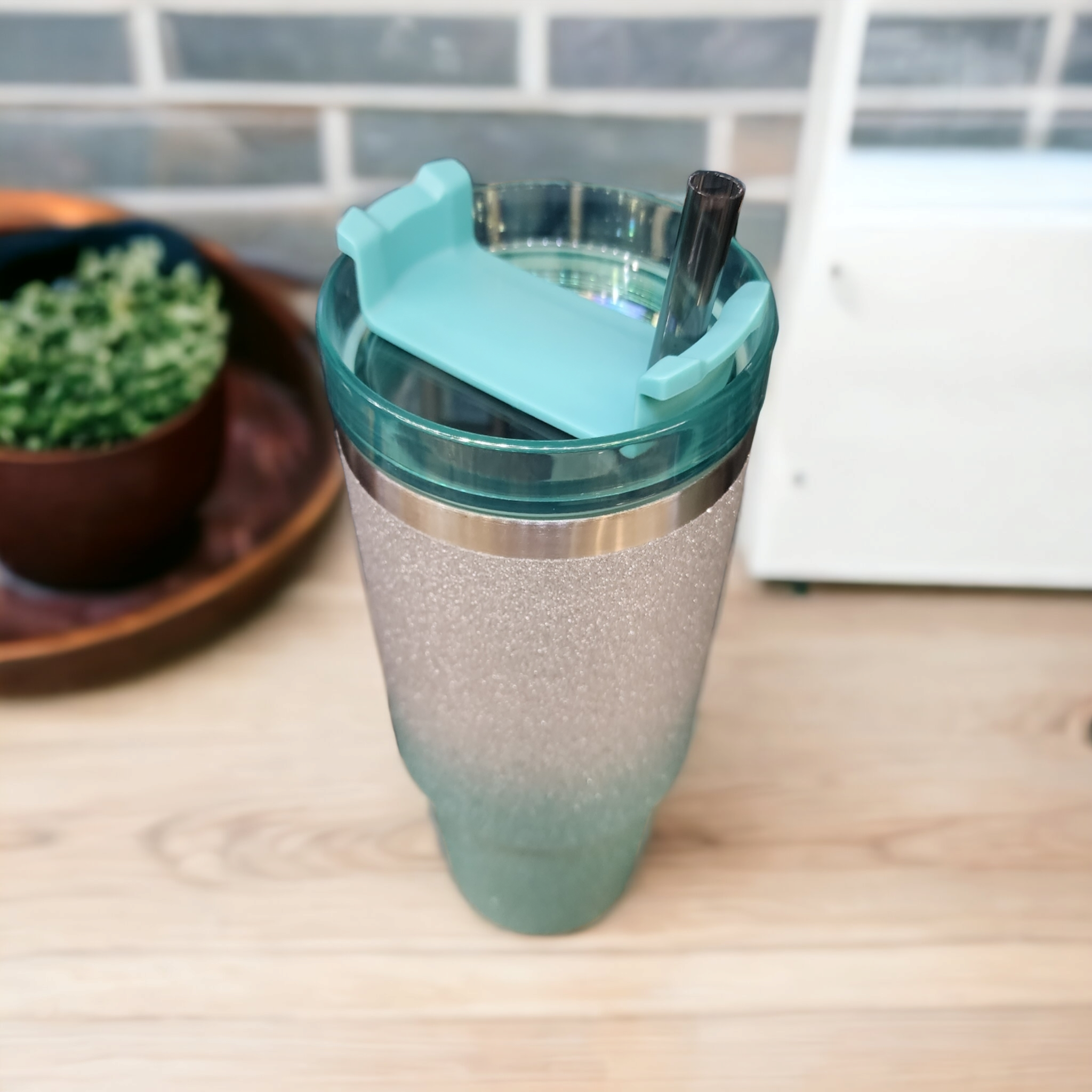 Ombre Glitter Tumbler with Straw