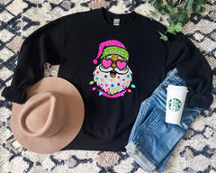 Santa With Sunglasses Glitter Shirt