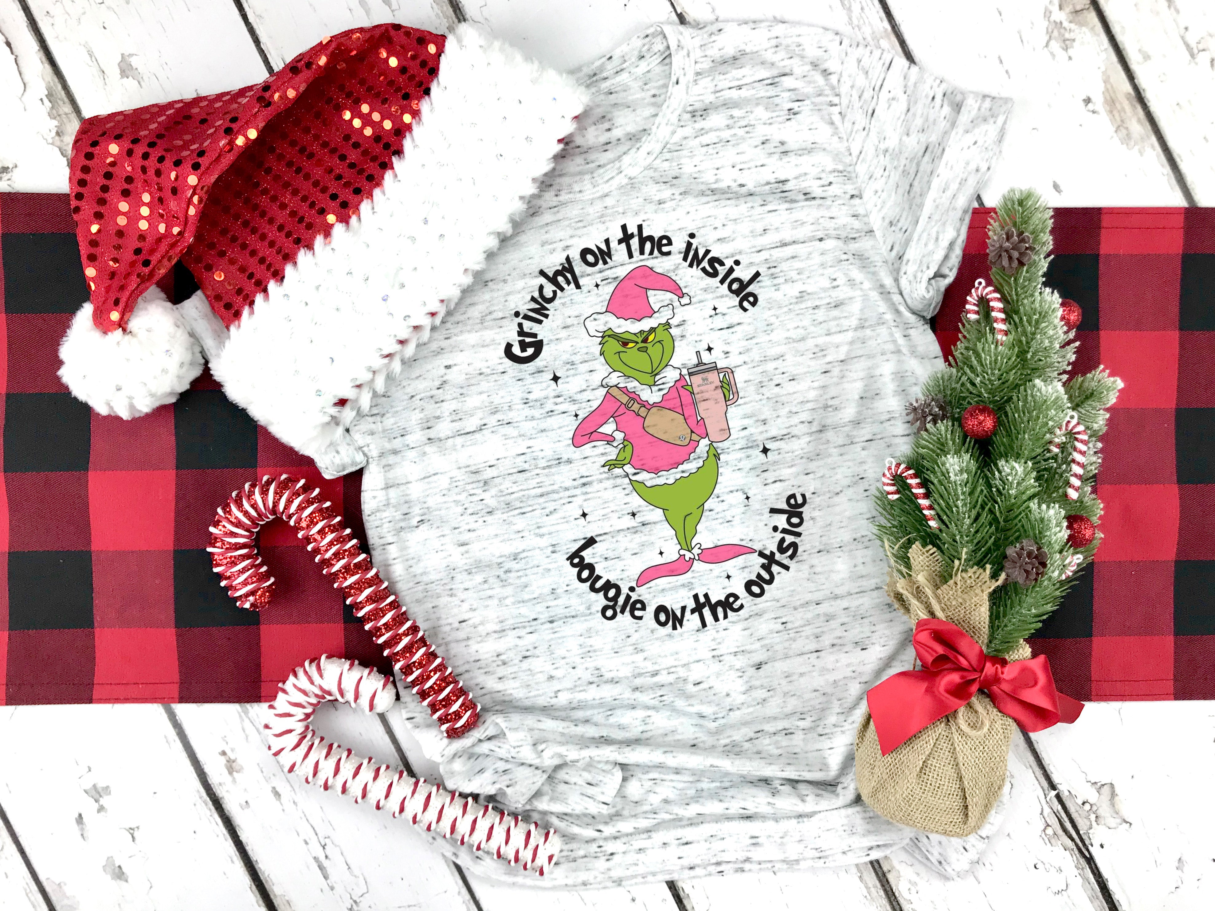 Grinchy On The Inside Bougie On The Outside Marbled Shirt