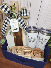 Custom Closing Gift Set- Acopa Marble and Acacia Wood