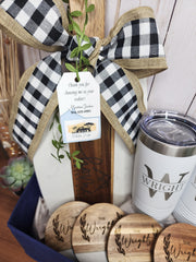 Custom Closing Gift Set- Acopa Marble and Acacia Wood