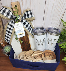 Custom Closing Gift Set- Acopa Marble and Acacia Wood