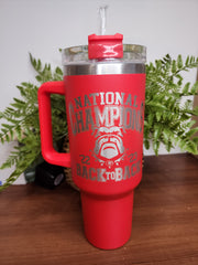 40 oz Laser Engraved Georgia National Champions Travel Tumbler