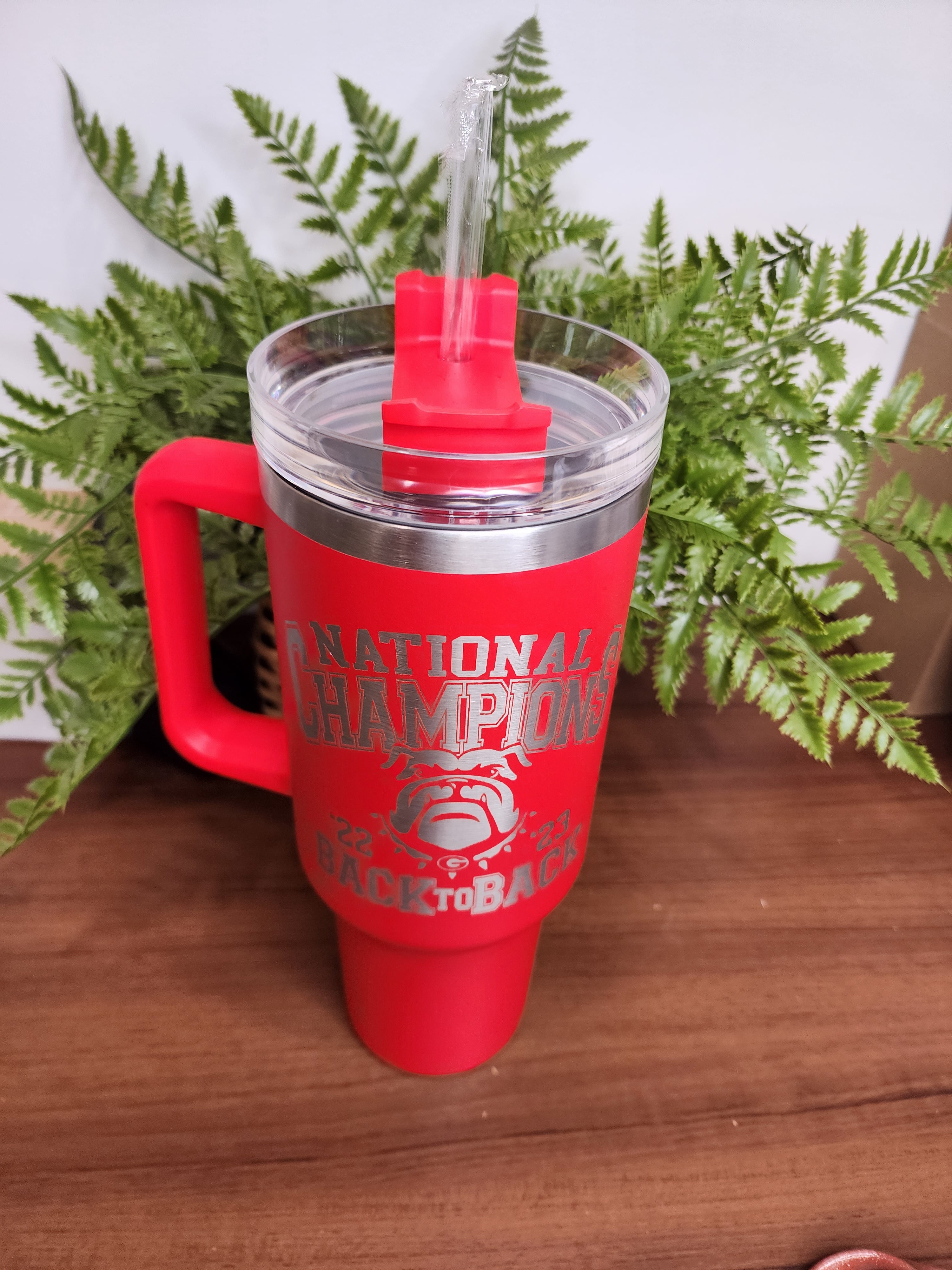 40 oz Laser Engraved Georgia National Champions Travel Tumbler
