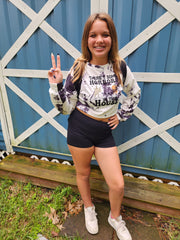 There's Some Horrors in This House Tie Dye Cropped Sweatshirt