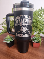 40 oz Laser Engraved Georgia National Champions Travel Tumbler