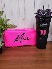 Customizable 24 oz Studded Tumbler with Straw Bow