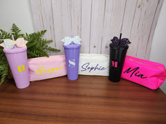 Customizable 24 oz Studded Tumbler with Straw Bow