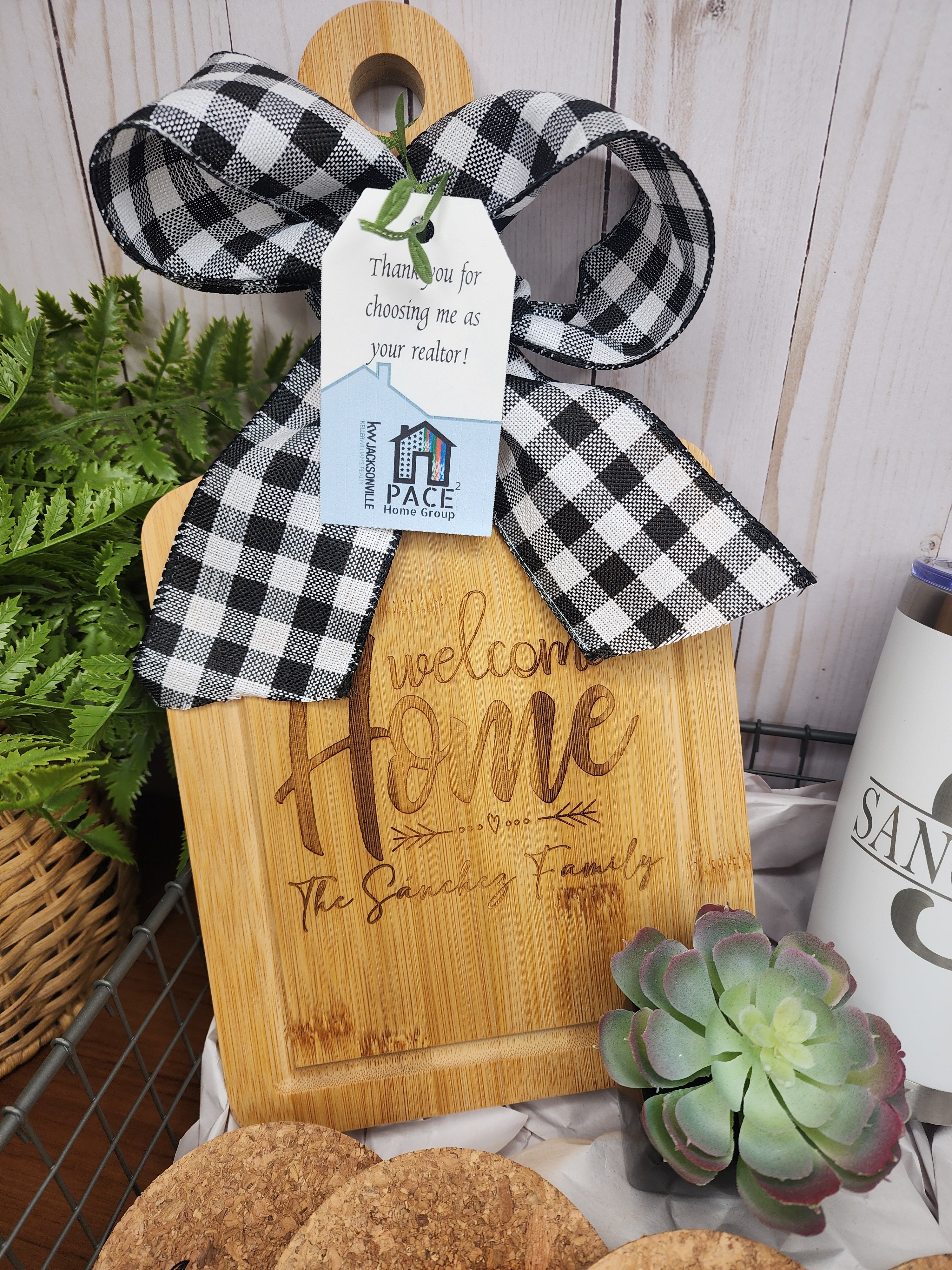Custom Closing Gift Set- Bamboo Wood and Cork