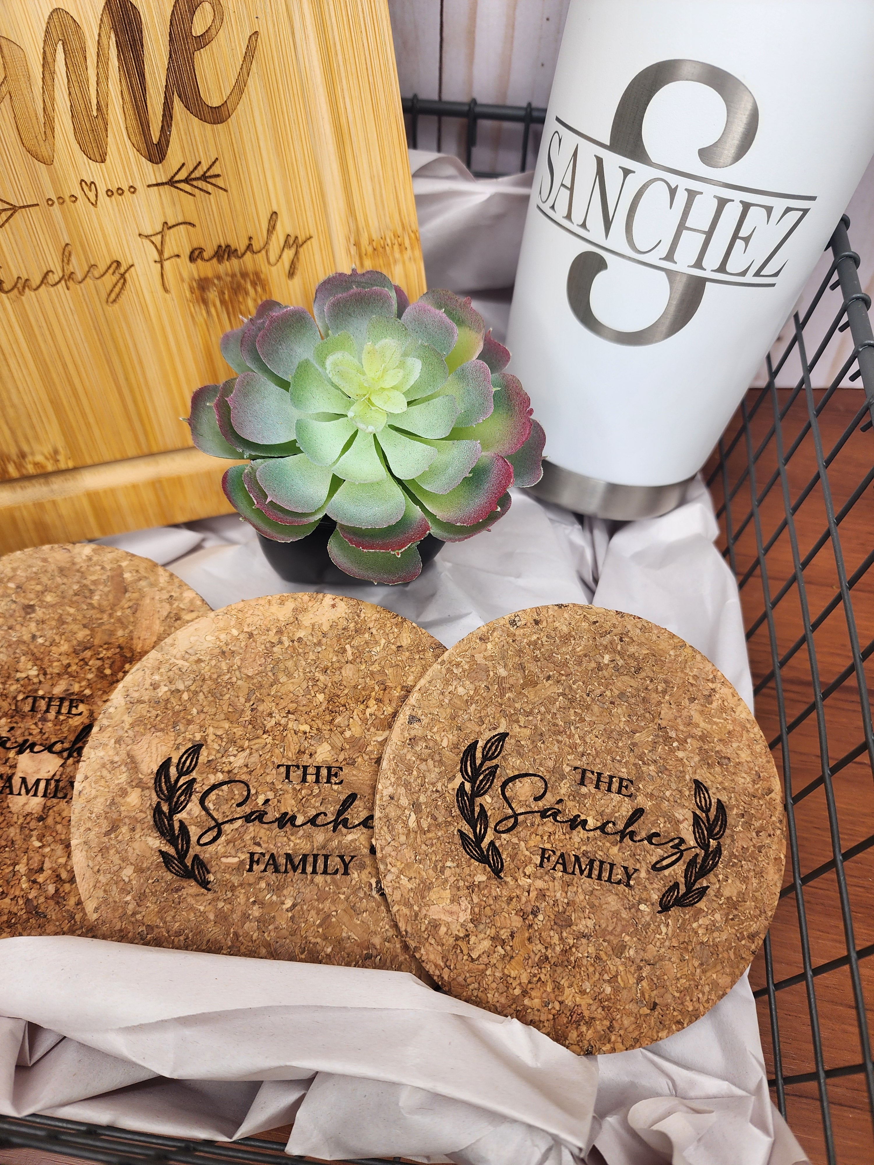 Custom Closing Gift Set- Bamboo Wood and Cork