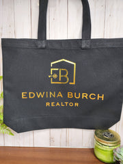 Custom Metallic Print Canvas Tote Bags
