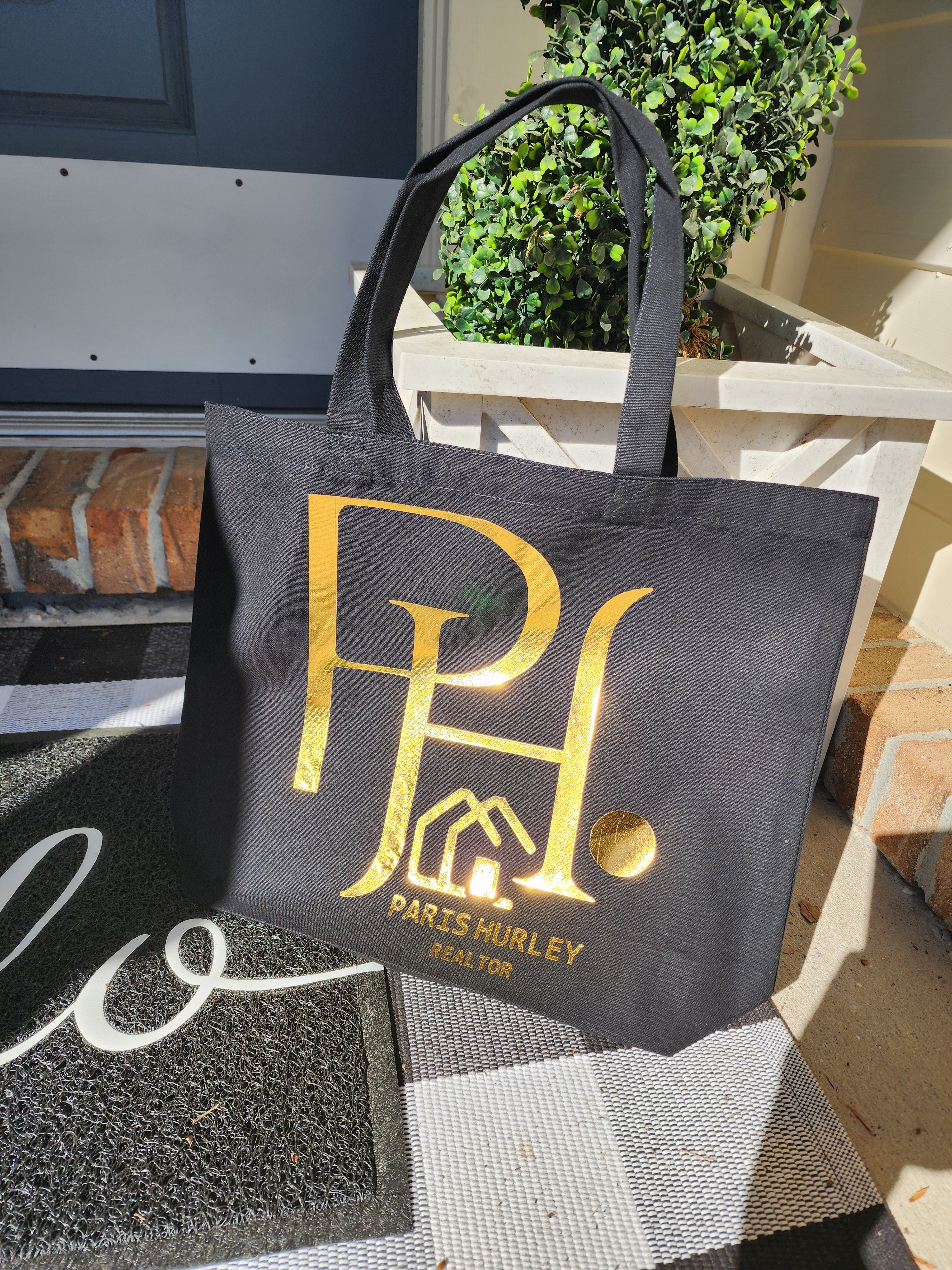 Custom Metallic Print Canvas Tote Bags