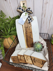 Custom Closing Gift Set- Acopa Marble and Acacia Wood