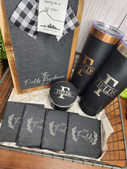 Custom Closing Gift Set- Acacia Wood & Slate