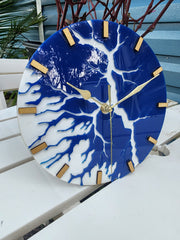 Blue and Gold River Clock