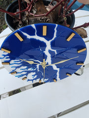 Blue and Gold River Clock