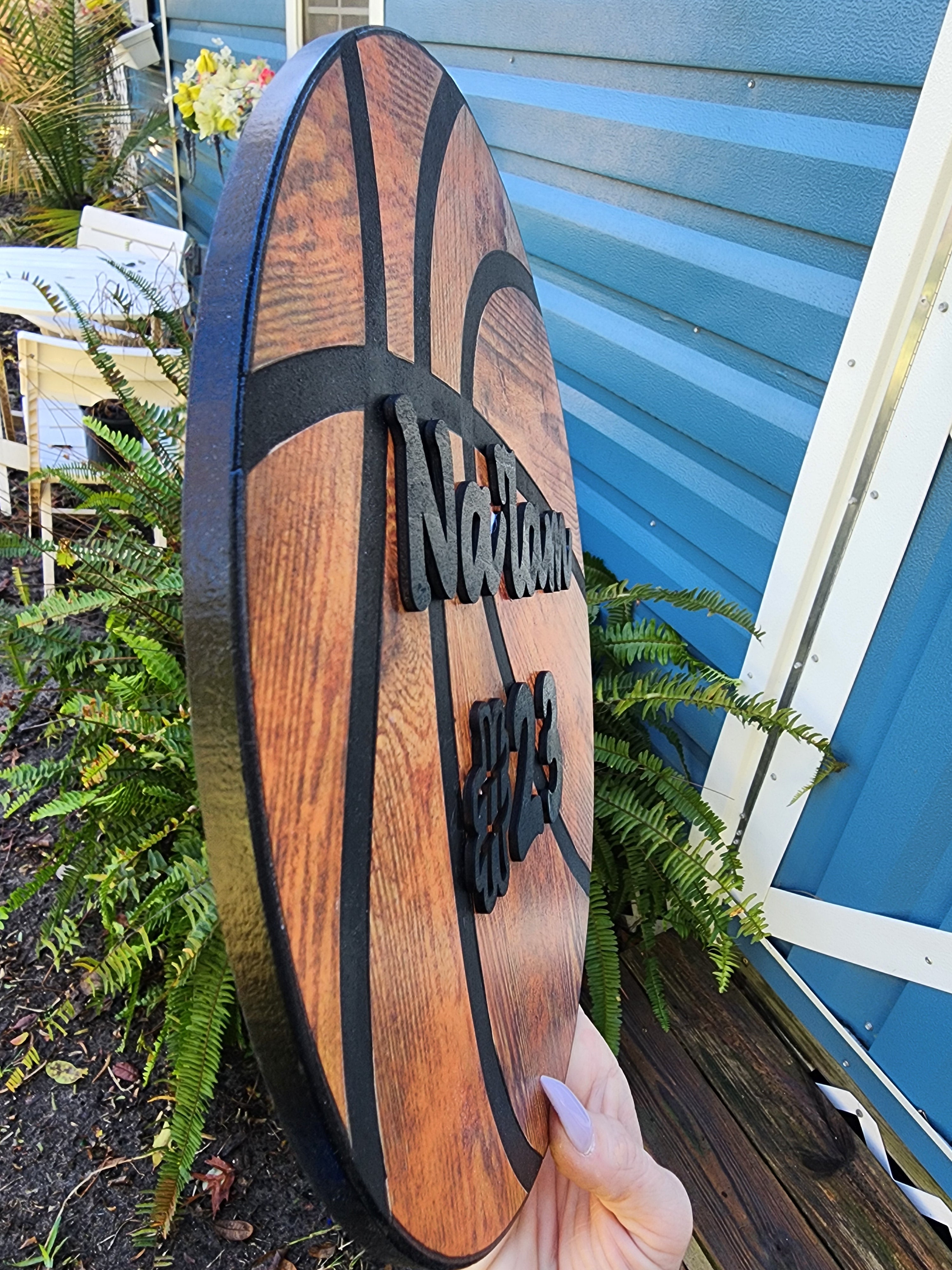 Custom Basketball 3D Wood Wall Sign