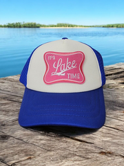 It's Lake Time Flat Bill Snapback Trucker Patch Hat