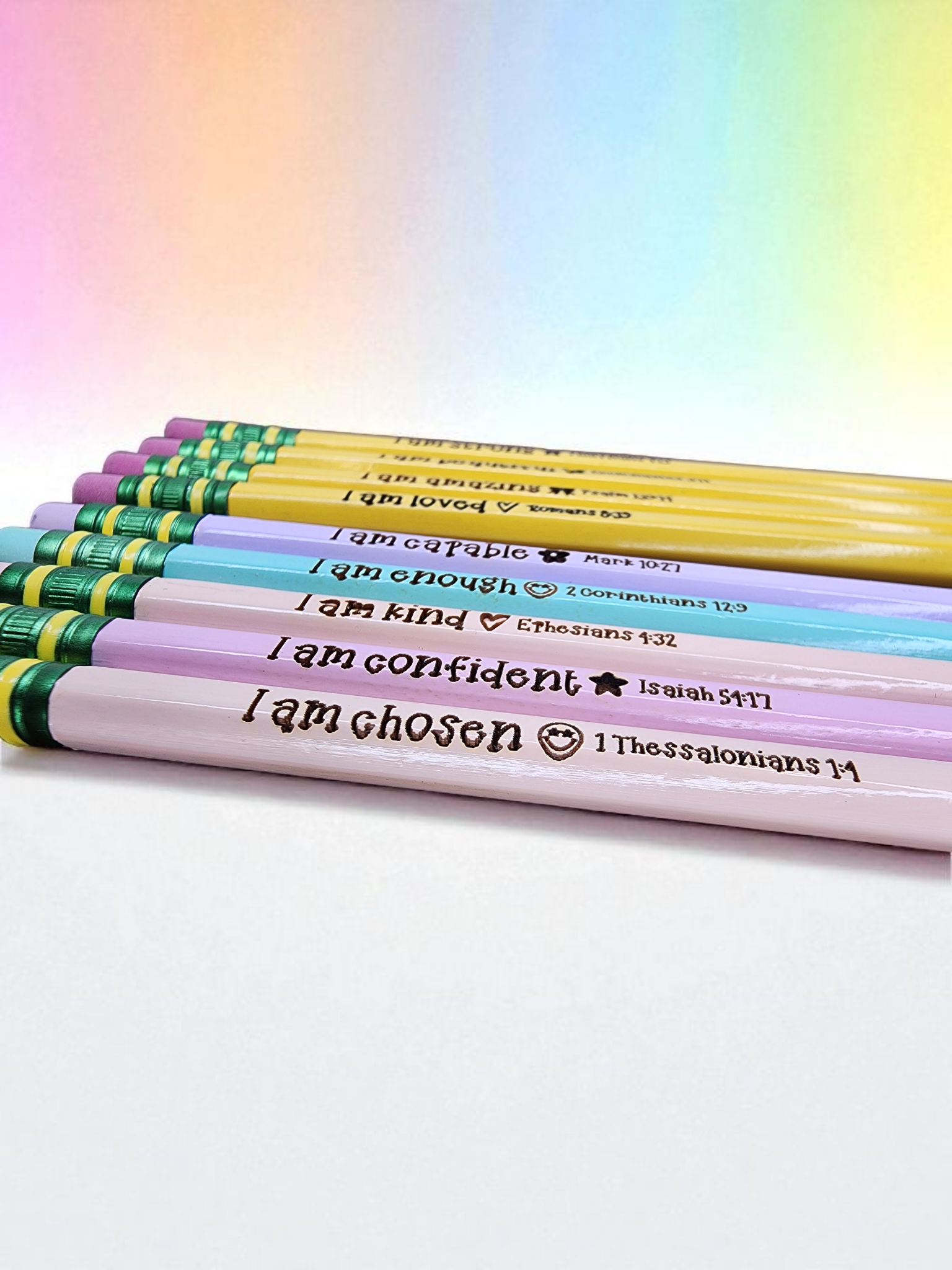 Affirmation Bible Verse Engraved Ticonderoga #2 Pencils
