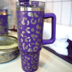 Leopard Print 40 oz. Laser Engraved Tumbler