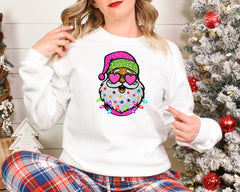 Santa With Sunglasses Glitter Shirt
