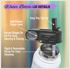 Personalized Stainless Steel Water Bottle with Flip Top Lid