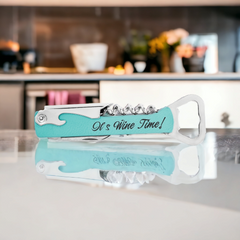 Customized Leatherette Wine Bottle Opener with Corkscrew