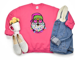 Santa With Sunglasses Glitter Shirt