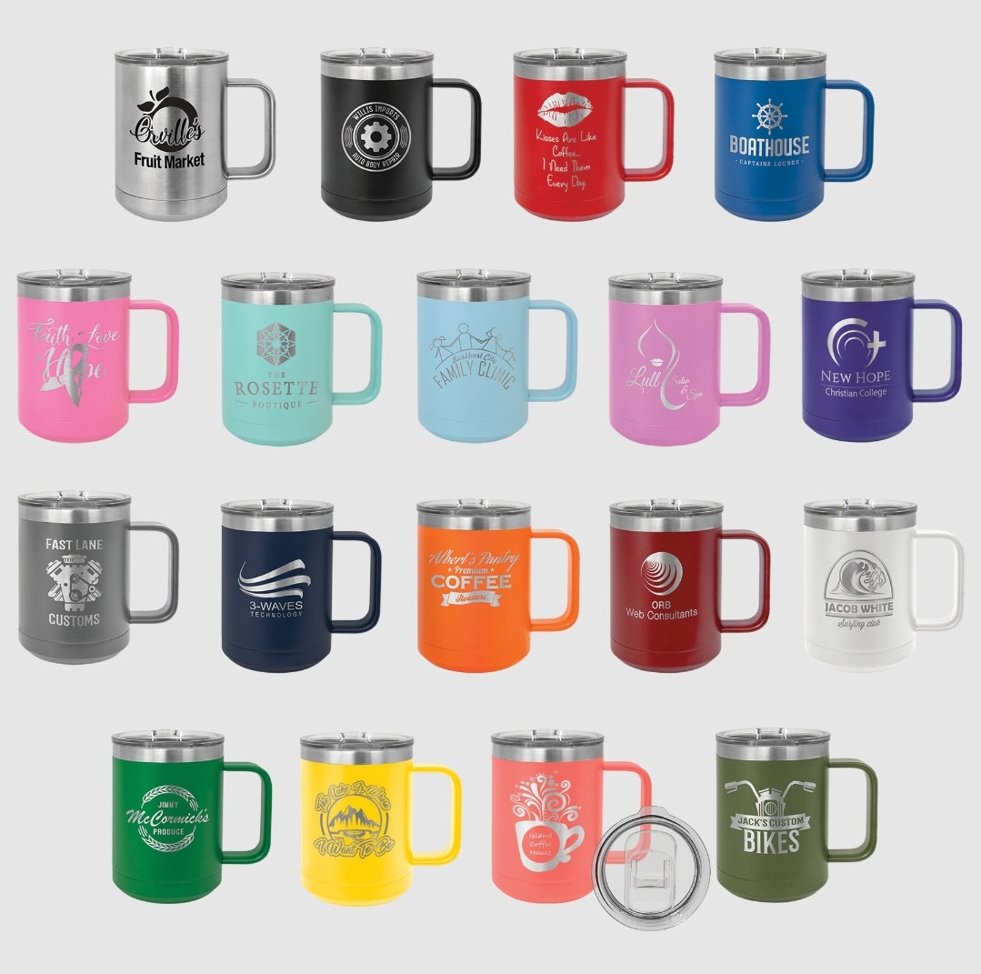 Custom Laser Engraved 15 oz. Insulated Mug