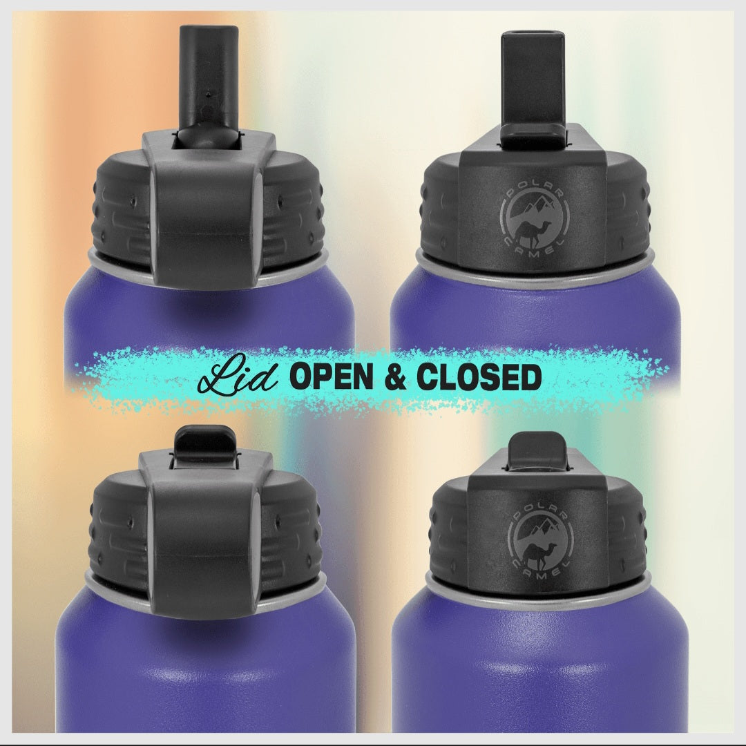 Personalized Stainless Steel Water Bottle with Flip Top Lid
