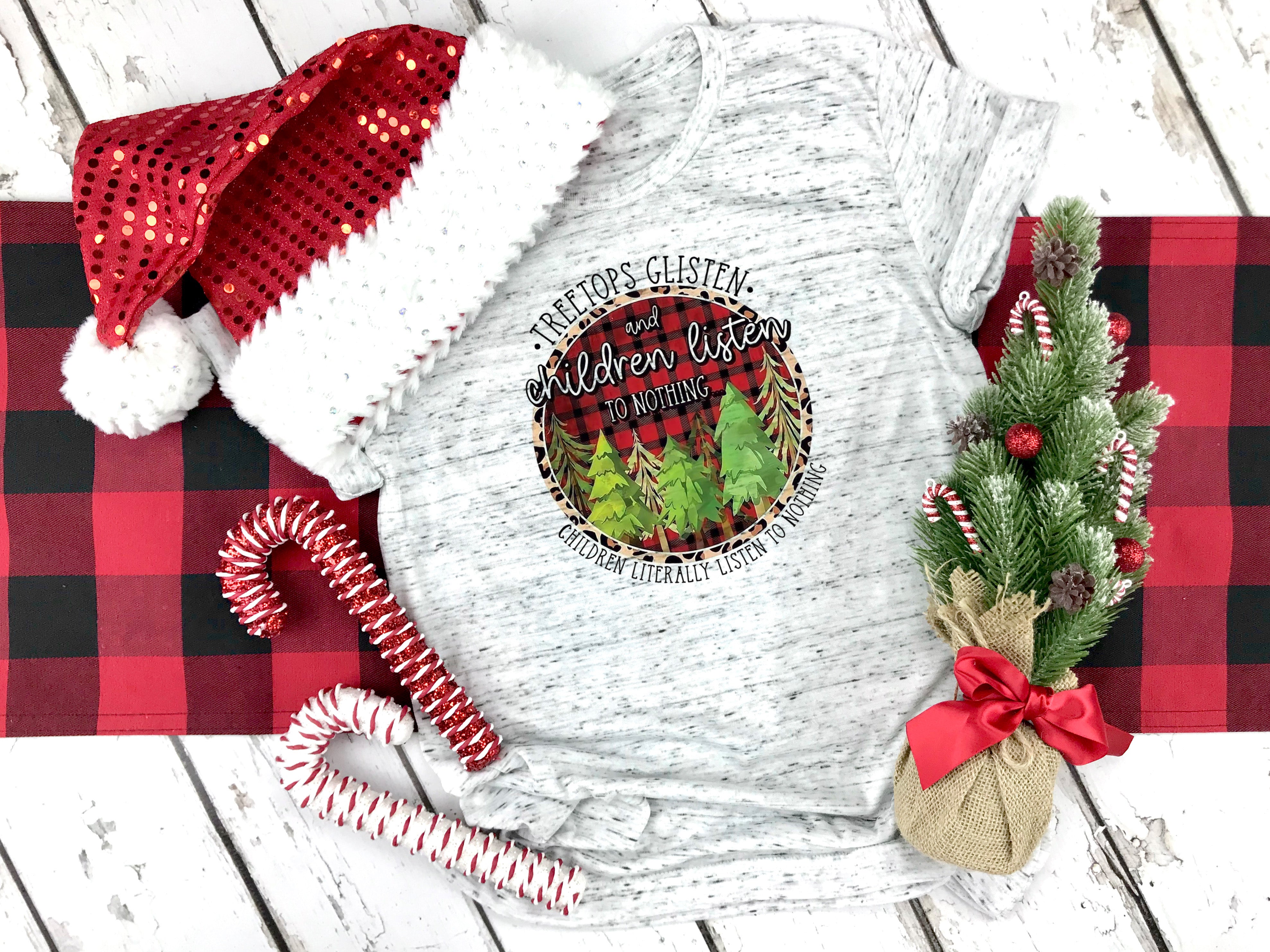 Tree Tops Glisten and Children Listen to Nothing Marbled Shirt