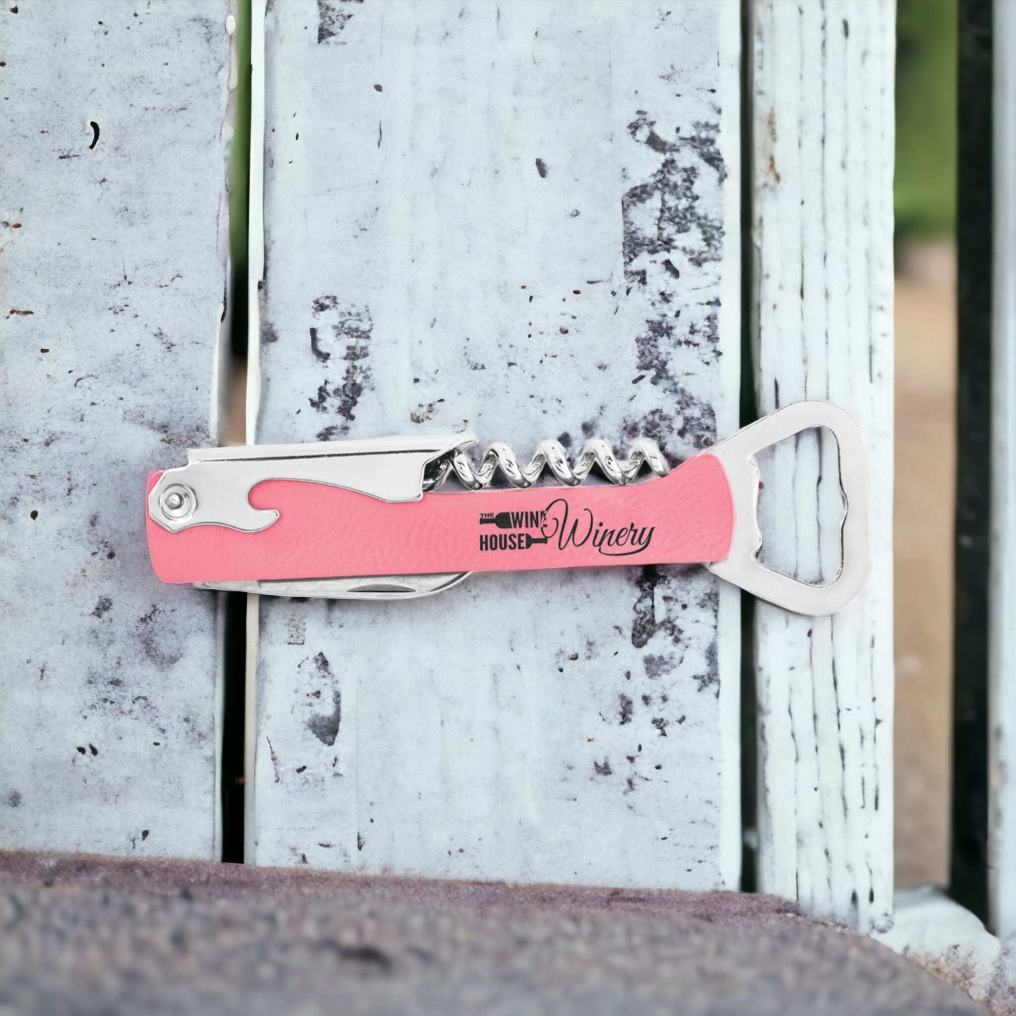 Customized Leatherette Wine Bottle Opener with Corkscrew