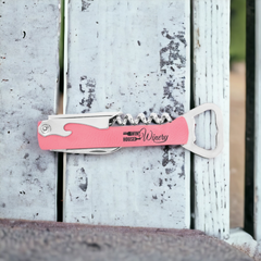 Customized Leatherette Wine Bottle Opener with Corkscrew
