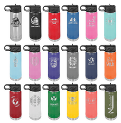 Personalized Stainless Steel Water Bottle with Flip Top Lid