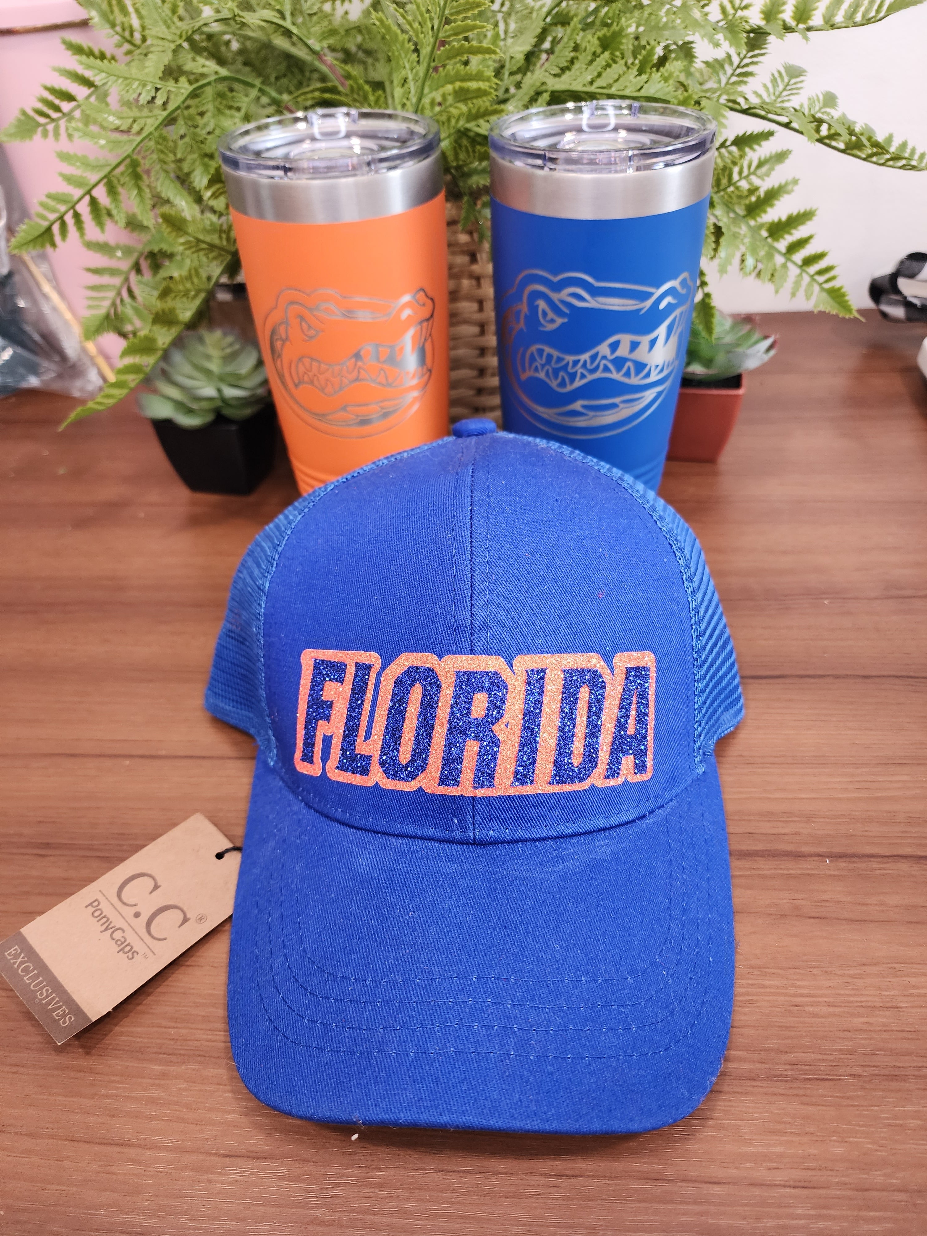 Glitter Florida Messy Bun Ballcap