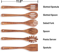 Customized 6 Piece Wooden Cooking Utensil Set