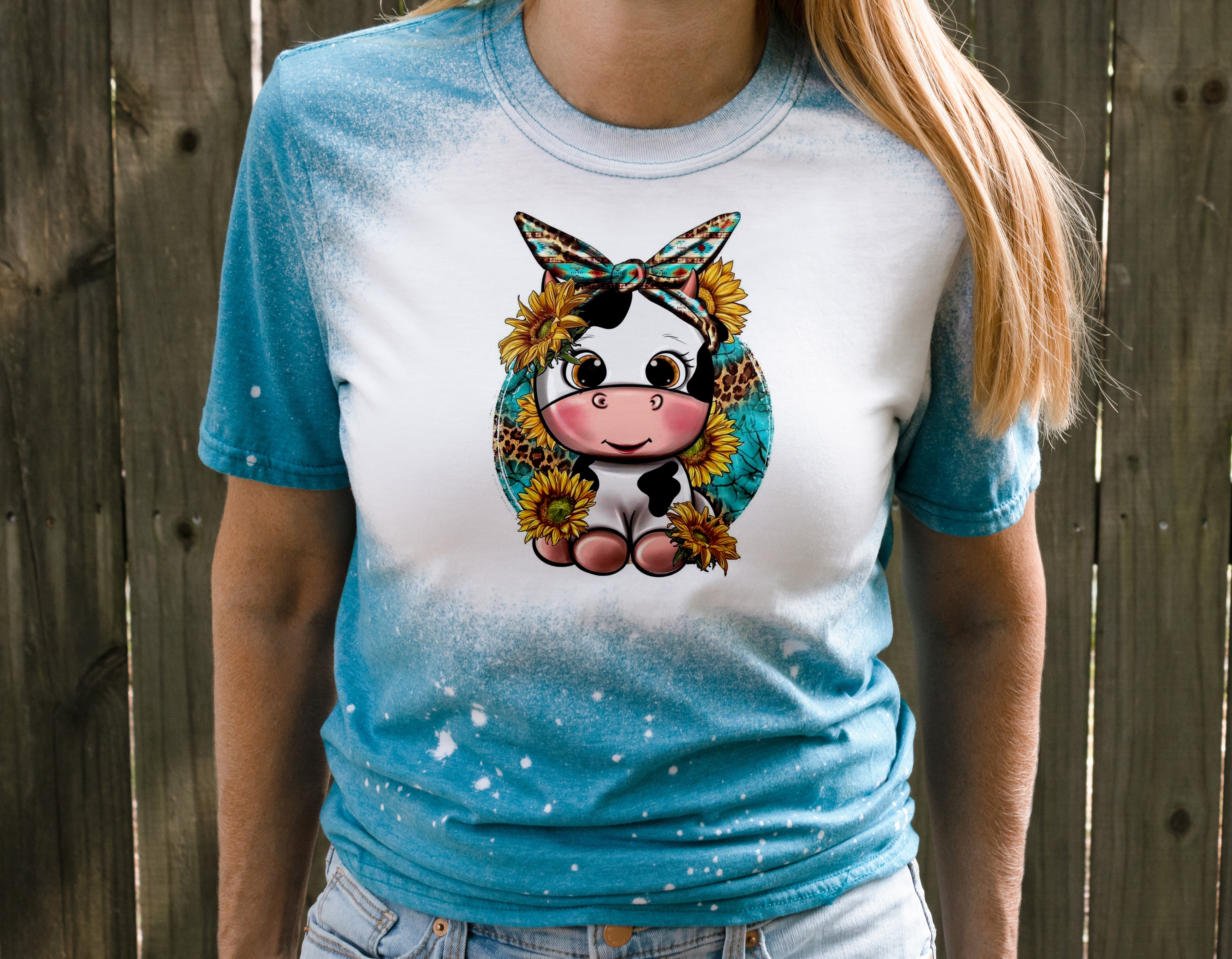 Cute Cow Bleached Shirt