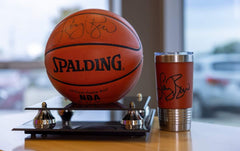 Leatherette 20 oz Laser Engraved Basketball Tumbler