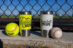 Leatherette 20 oz Laser Engraved Softball Tumbler