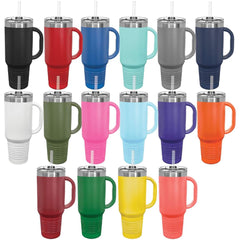 Custom Laser Engraved Travel Tumblers with Handle