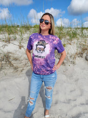 Mom Life and Kid Life Bleached Skull Tee