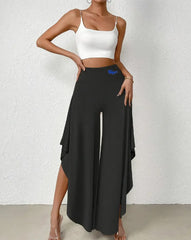 Gators High Waisted Asymmetrical Hem Flowy Pants