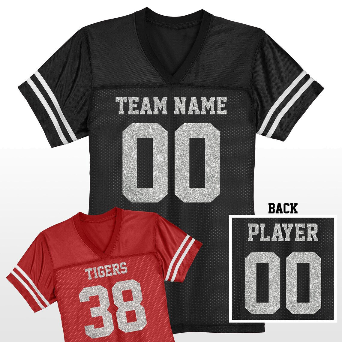 Custom Football Glitter Jersey