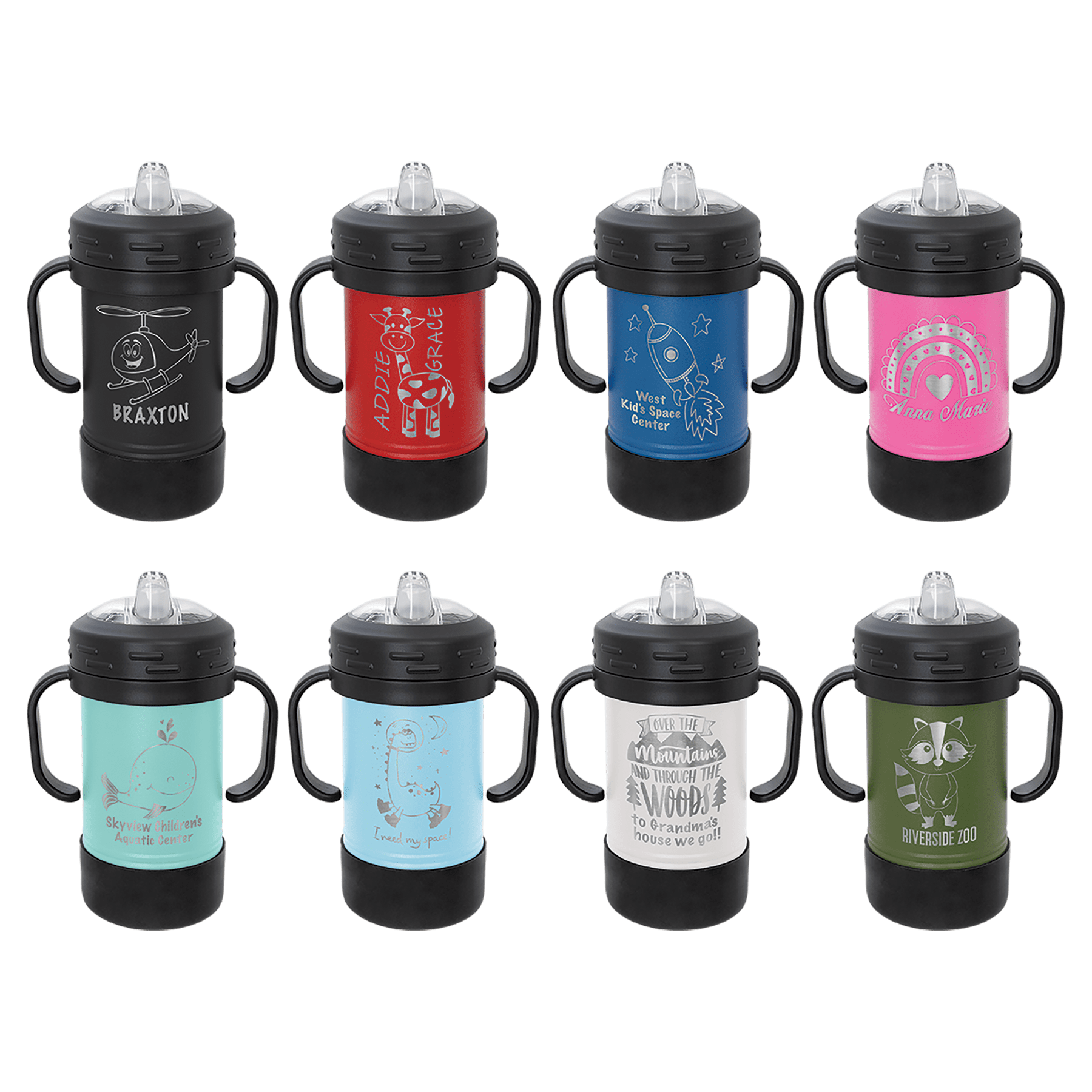 Custom Laser Engraved 10 oz Sippy Cup