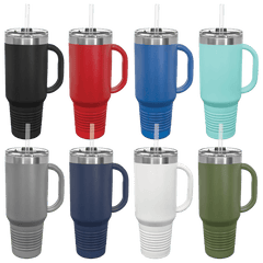 Custom Laser Engraved Travel Tumblers with Handle