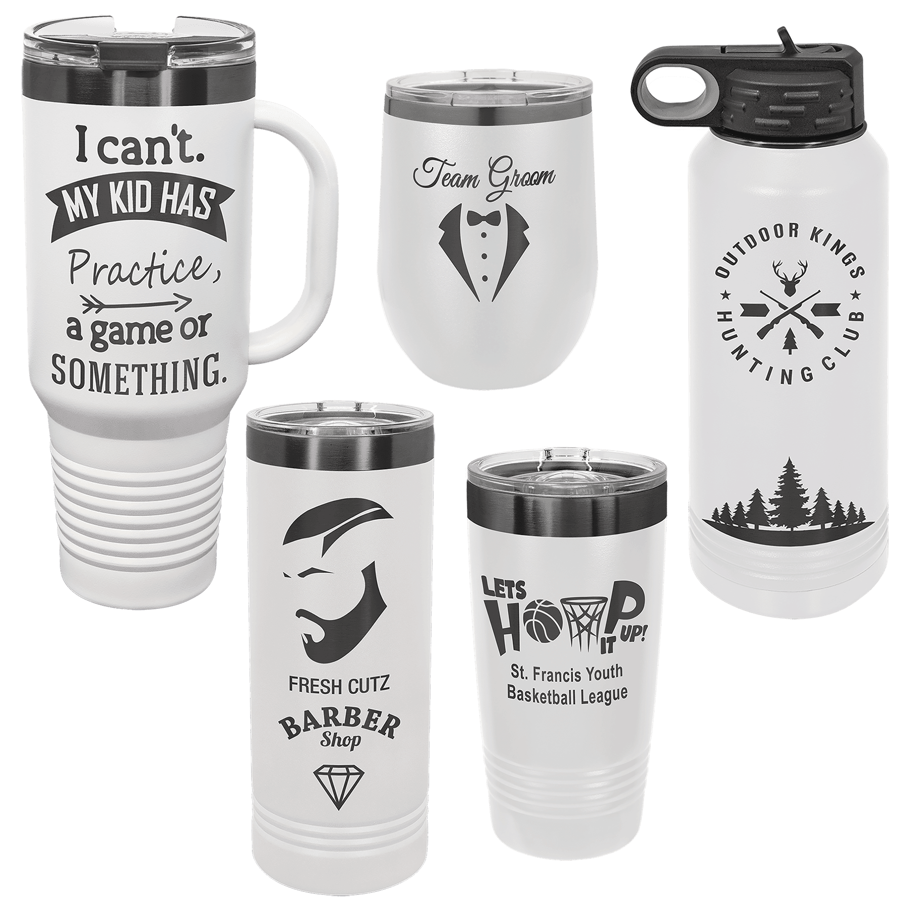 Custom Laser Engraved Matte Black Tumblers