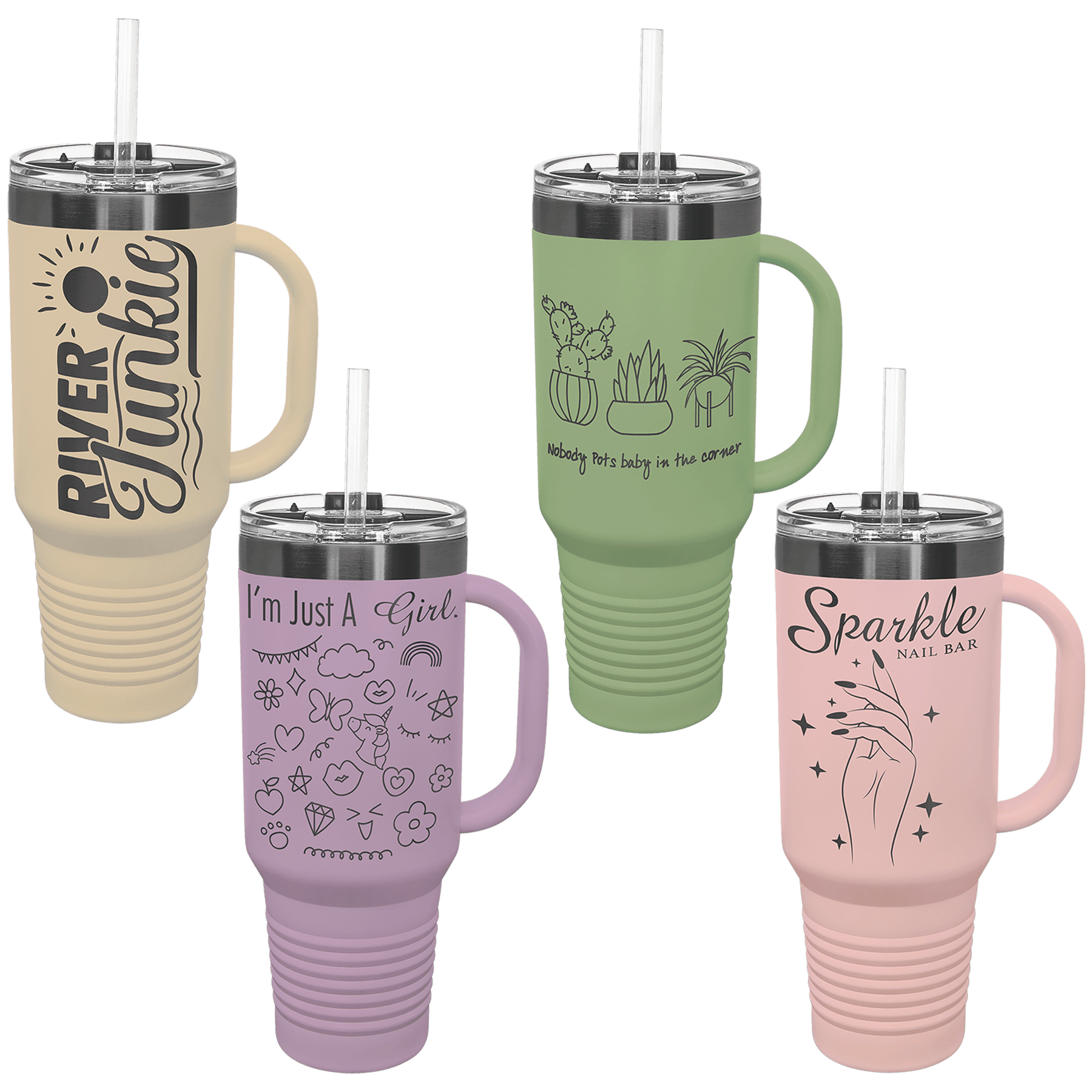 Custom Laser Engraved Matte Black Tumblers