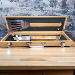 Custom Laser Engraved BBQ Set with Case