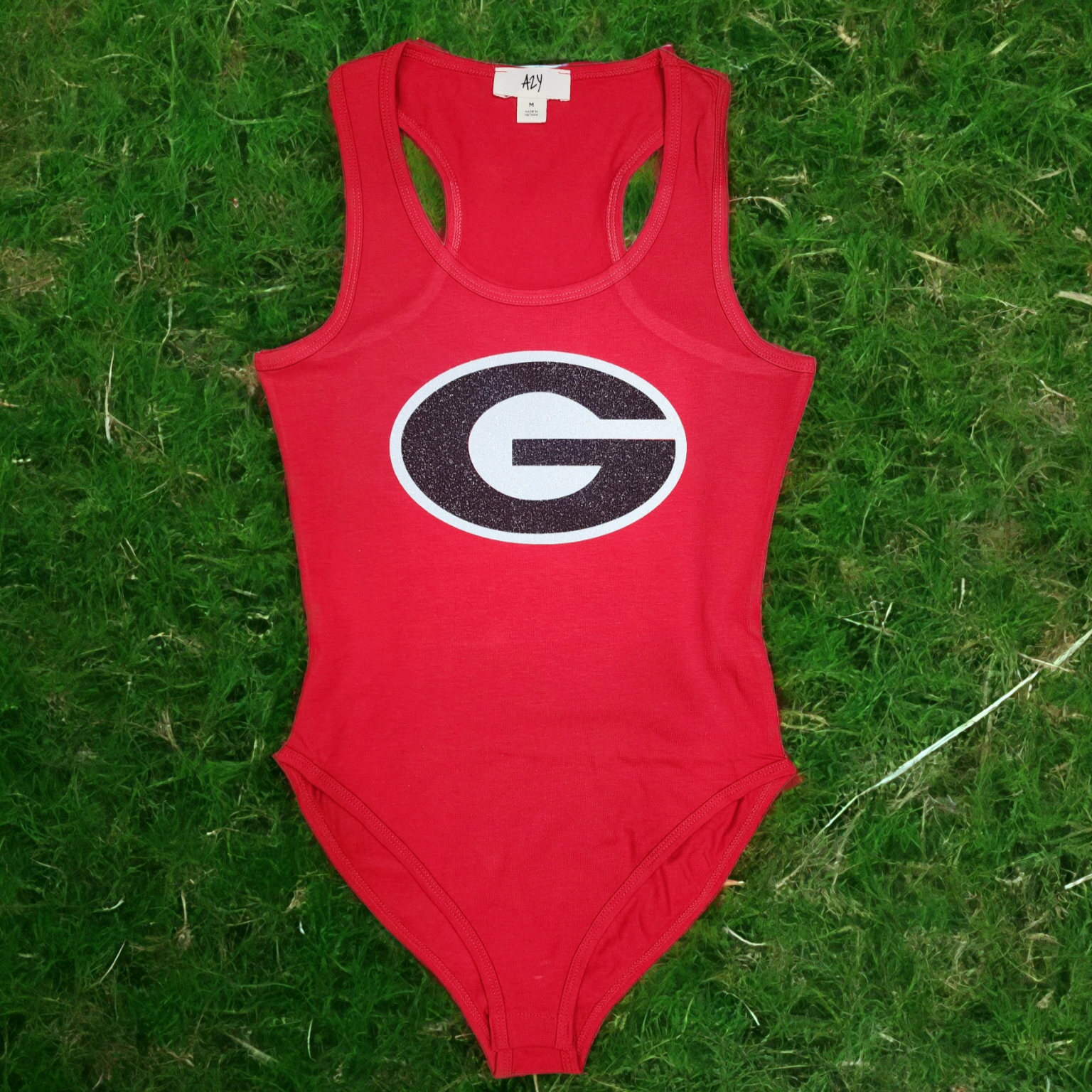 Red Georgia G Glitter Top