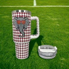 Houndstooth Alabama Elephant 40 oz Tumbler